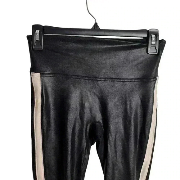 Spanx Faux Leather Side Stripe Leggings Size Small - Picture 4 of 10